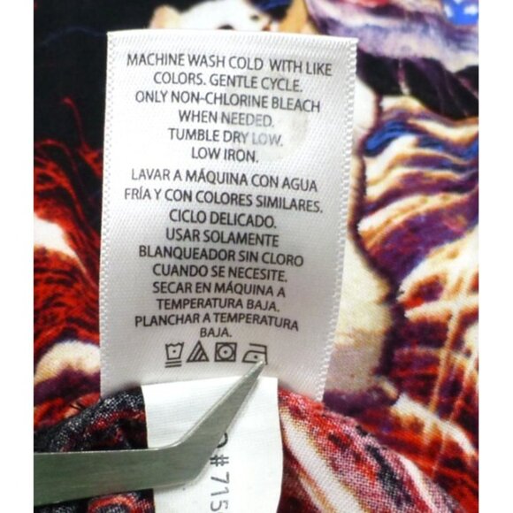 George Mens All Over Fireworks Cat Button-Up Shirt 3XL 100% Rayon Patriotic Prin - Picture 8 of 9